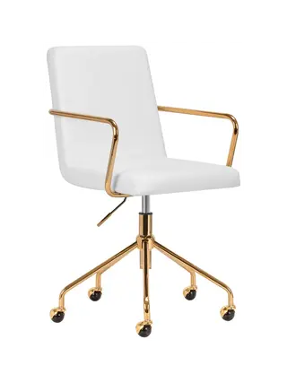 Loungestoel QS-OF211G goud lichtgrijs
