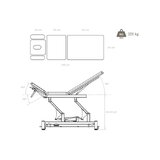 Elektrische massagetafel 5-delig - Rila PRO - Wit frame, grijze bekleding