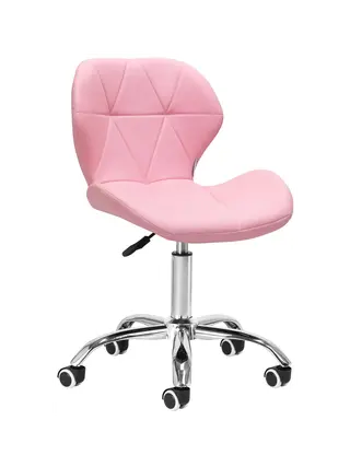 Werkstoel met rugleuning roze