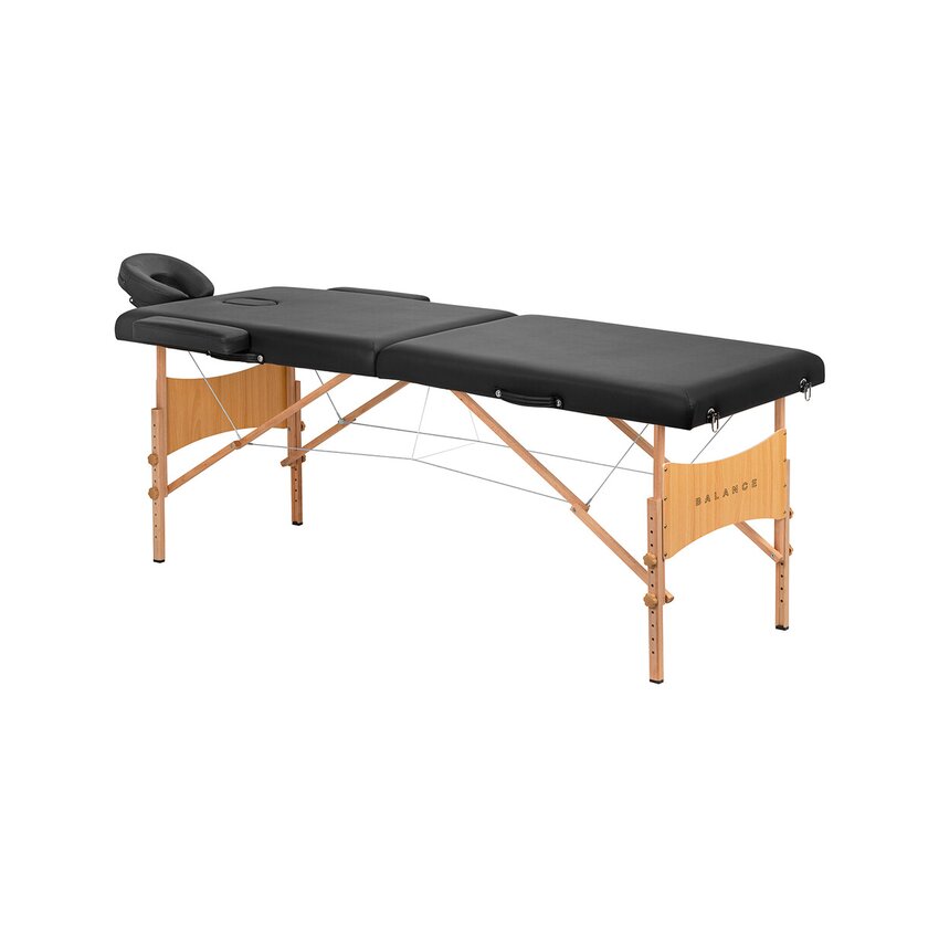 Opvouwbare massagetafel Balance Lux hout 2-delig 190x70 zwart