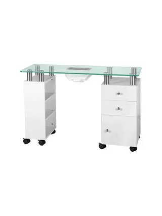 Manicuretafel glazen tafel met 013b absorberend, wit