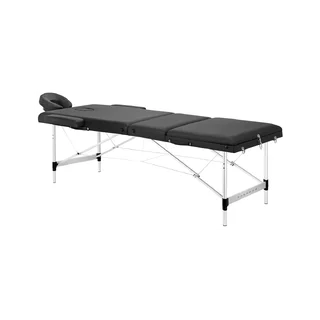 BALANCE opvouwbare aluminium massagetafel, drie secties, zwart