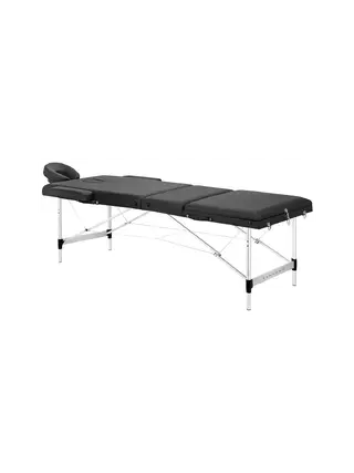 BALANCE opvouwbare aluminium massagetafel, drie secties, zwart