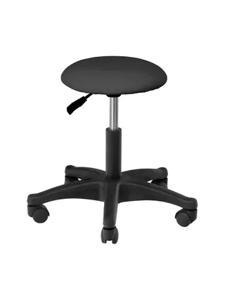 Ronde werkstoel AM-312 – Zwarte kruk met wielen voor salonkliniek