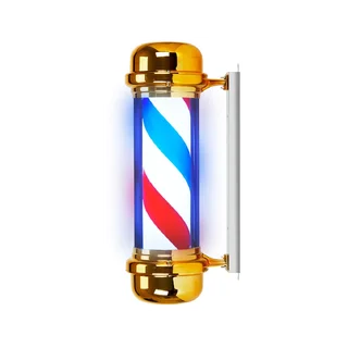 Barber Pole Verlichte lamp voor kapper BB-02 goud groot