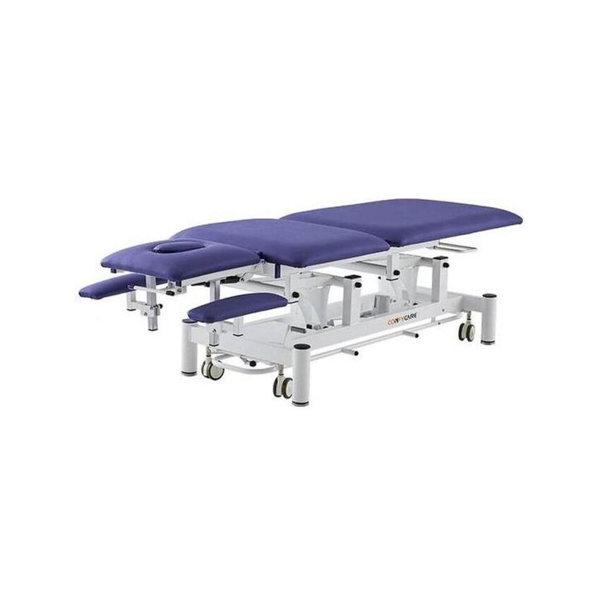 Elektrische massagetafel 5-delig - Rila PRO - Wit frame, blauwe bekleding