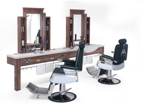 Interieur van de kappersstoel