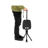 Verstelbare aluminium wandelstok met zitje