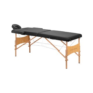 Opvouwbare massagetafel Balance hout 2-delig zwart