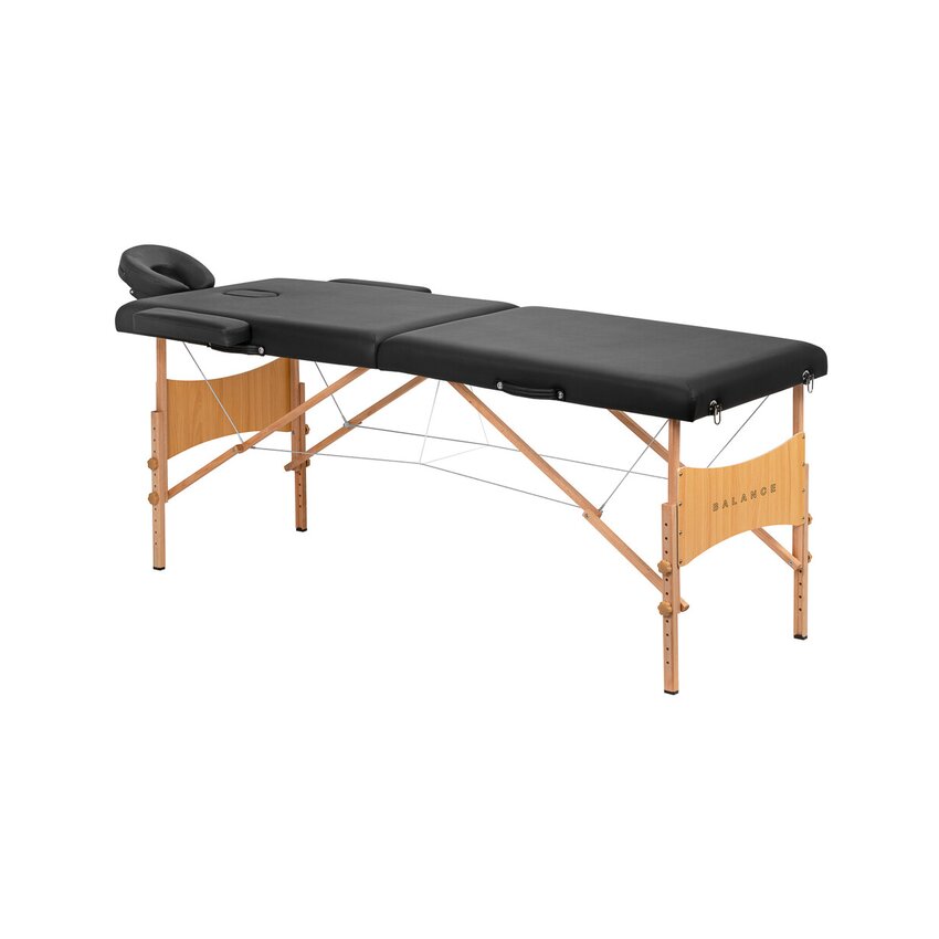 Opvouwbare massagetafel Balance hout 2-delig zwart