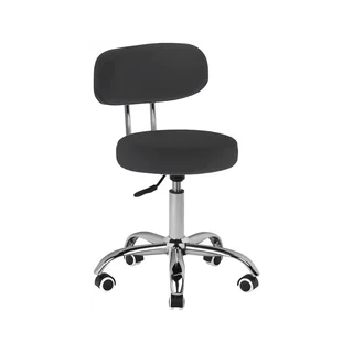 Behandelstoel rond op wielen a-007 zwart