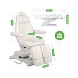 Cosmetische behandelstoel, elektrisch Elara PRO 6P - wit
