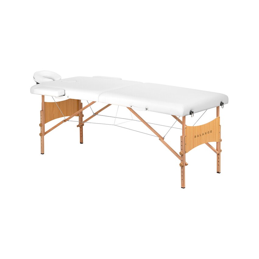 Opvouwbare massagetafel Balance Lux hout 2-delig 190x70 wit