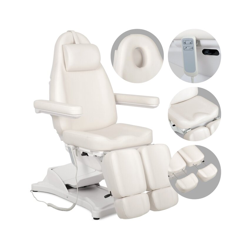 Cosmetische behandelstoel, elektrisch Elara PRO 6P - wit