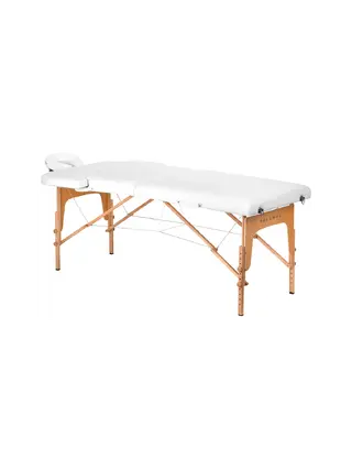BALANCE opvouwbare houten massagetafel, 2 segmenten, wit